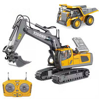 Crawler RC 4x4 sous licence et Bulldozer RC en alliage BC1045, modèle télécommandé 2.4G avec éclairage LED, jouet RC à deux vitesses