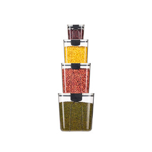 Recipiente de cocina de plástico transparente hermético, tarro, café, té y Suga, juegos de contenedores con tapas para almacenamiento de mesa de cocina - Product Image 3