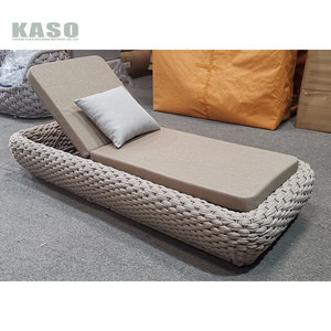 Chaise longue <span class=keywords><strong>de</strong></span> <span class=keywords><strong>jardin</strong></span> d'hôtel, chaise longue moderne imperméable en bois <span class=keywords><strong>de</strong></span> teck, corde en rotin, aluminium, chaise longue <span class=keywords><strong>de</strong></span> piscine - Product Image 4