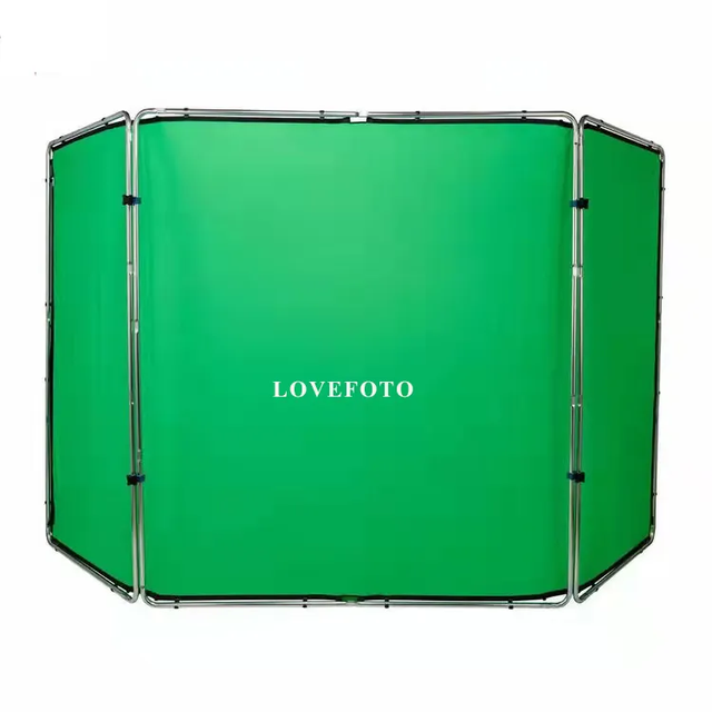 Panoramic Background 2.4X4M Chromakey Green ScreenBackdrop for Live Stream 4M Collapsible Chromakey Wall