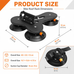 <span class=keywords><strong>Portabicicletas</strong></span> Universal para Techo de Auto con <span class=keywords><strong>Ventosa</strong></span> Manual de 6 Pulgadas, Fácil Instalación sin Herramientas - Product Image 6
