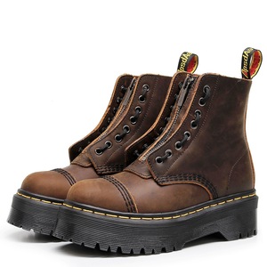 Stivali da <span class=keywords><strong>Donna</strong></span> alla Moda con Plateau a Metà Polpaccio, Taglie Grandi, in Vera <span class=keywords><strong>Pelle</strong></span> Bovina, Scarpe Chunky da <span class=keywords><strong>Donna</strong></span>, <span class=keywords><strong>Stivaletti</strong></span> Midi da <span class=keywords><strong>Donna</strong></span> Stile College - Product Image 5