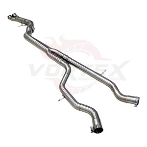 Silenciador de tubo central único de acero inoxidable 304 pulido a espejo Vortex para M3 F80 M4 F82 S55 3.0T Escape de alto rendimiento - Product Image 4