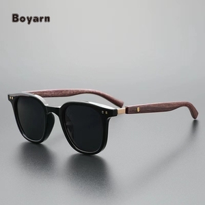 Boyarn protección Uv madera grano pierna sol sombras <span class=keywords><strong>gafas</strong></span> de sol señoras lujo mujer Vintage cuadrado <span class=keywords><strong>gafas</strong></span> de sol - Product Image 2