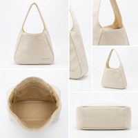 Sac fourre-tout spacieux en toile de coton robuste à poignées larges, idéal pour les courses, réutilisable, sac à bandoulière décontracté – Vente directe usine