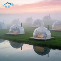 Dôme géodésique transparent en PVC sur mesure pour hôtel de glamping, hébergement de luxe dans un complexe forestier écologique