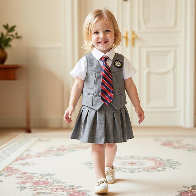 Pantalon d'uniforme scolaire gris premium – Durable et élégant