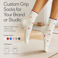 Chaussettes de yoga pour femmes en coton tricoté, antidérapantes pour fitness et Pilates, séchage rapide, écologiques, avec logo sur le revers, personnalisables