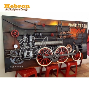 Póster Lenticular 3D de Motocicleta Harley Retro, Estilo Steampunk de <span class=keywords><strong>Spiderman</strong></span>, Escultura Metálica para Montar en la Pared, Tren de Vapor, Mural 3D - Product Image 4