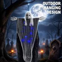 SIPKLR Fantôme lumineux suspendu pour Halloween, 85 cm, pour décoration de maison hantée ou de jardin