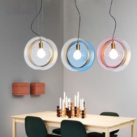 Lustre en verre Macaron nordique, design post-moderne, hauteur réglable, pour salle à manger, comptoir de bar, magasin de vêtements, café, chevet