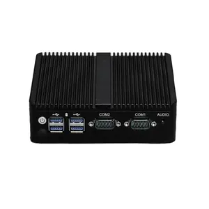 Großhandel lüfterloser industrieller Mini-PC Intel Celeron N2840 J6412 J4125 Dual Nics RJ45 4K Dual Lan Minikomputer 24 × 7