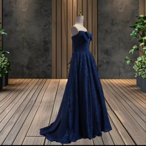 <span class=keywords><strong>Robe</strong></span> <span class=keywords><strong>de</strong></span> soirée personnalisée à paillettes couleur unie, bustier, avec nœud sur le devant, silhouette sirène/trompette, longueur ras du sol, pour mère <span class=keywords><strong>de</strong></span> la mariée, ornée <span class=keywords><strong>de</strong></span> fleurs et <span class=keywords><strong>de</strong></span> strass - Product Image 2
