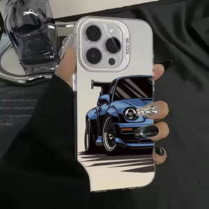 Funda de teléfono móvil para <span class=keywords><strong>iPhone</strong></span> 15 14 <span class=keywords><strong>13</strong></span> <span class=keywords><strong>Top</strong></span> Sports Car Para <span class=keywords><strong>iPhone</strong></span> 16 <span class=keywords><strong>Pro</strong></span> <span class=keywords><strong>Max</strong></span> láser color plata protección PC funda dura - Product Image 4