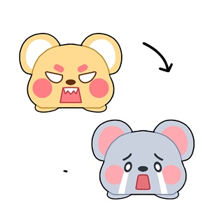 CE ASTM Factory Cute Flip Angry mouse llorar Kawaii pareja regalo personalizado animales de peluche <span class=keywords><strong>juguetes</strong></span> para niños - Product Image 1