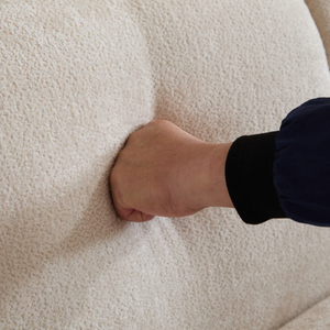 Modern Convertible 3-Seater <b>Sofa</b> Set Wave Design Fabric BEIGE-For Apartment Bedroom Living Room & Hotel/Villa Use - Product Image 3