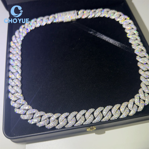 Cadena de eslabones cubanos de plata de ley 925 con diamantes de moissanita VVS de 15 mm, estilo hip hop, joyería de moda. - Product Image 6