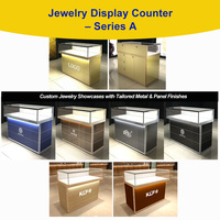 Vitrine à bijoux en aluminium et verre, vitrine à bijoux sur mesure, présentoirs, vitrines pour bijouterie, vitrine à bijoux blanche