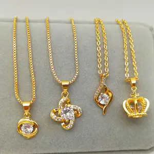 2021 Gold-plated Imitation Jewelry 24k Gold Jewelry Hot Sale New Dubai Ladies Fashion Chain Necklace