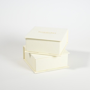PackSecret MOQ 1Piece Custom Logo Beige <b>Book</b> Type Jewelry Gift <b>Boxes</b> Magnetic Closure Jewelry Box with Foam - Product Image 5
