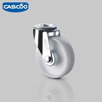 Roulettes industrielles pivotantes CASCOO 125 mm en polypropylène avec frein, capacité de charge 150 kg, finition bleu zingué pour conteneurs roulants et blanchisserie