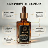 Sérum facial anti-âge MRUIS au collagène et à la caféine, acide hyaluronique, vitamine C, végétalien, raffermissant, anti-rides, 30 ml, OEM ODM