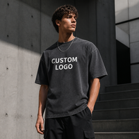 T-shirt Homme Oversize Vintage Délavé à l'Acide, Impression 3D Gonflée Personnalisée 250 GSM, Qualité Supérieure, Vente en Gros