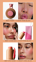 Bâtons de blush hydratants véganes best-sellers pour lèvres et joues, fini mat, haute pigmentation, résistants à l'eau, format poche, pour carnations claires et minérales