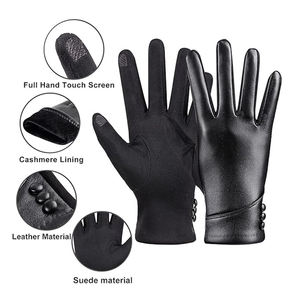 Gants d'hiver décontractés pour femmes en cuir de chèvre, écologiques, respirants, avec fonction écran tactile, pour sports de ski en extérieur, vente en gros - Product Image 5