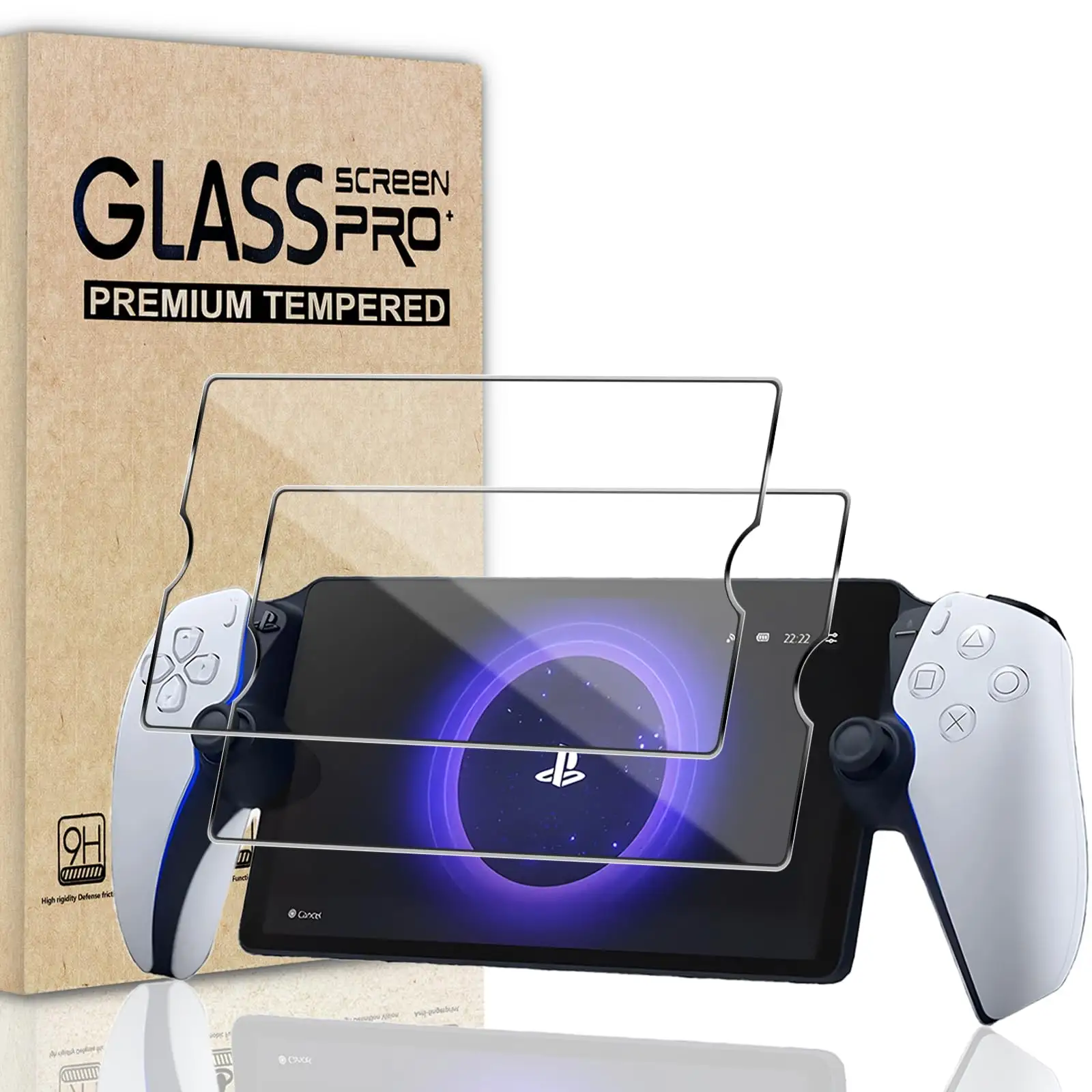 소니 플레이 스테이션 포털 원격 플레이어에 대한 2 팩 투명 울트라 HD 2.5D 9H 경도 강화 유리 화면 보호기