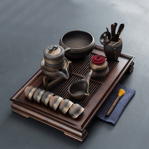 Carbonized Bamboo <b>Tea</b> Tray Square Drainage Type For Kung Fu <b>Tea</b> <b>Set</b> Home Use - Product Image 4