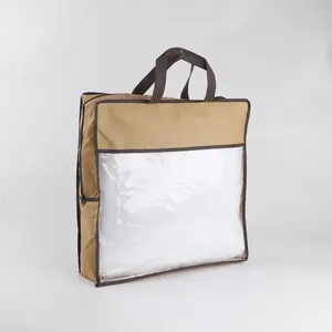 높은 내구성 부직포 및 PVC 소재 베개 포장 가방 주문 인쇄 먼지 방지 하이 퀄리티 포장 가방 이불