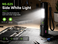 Lampe torche LED portable EDC, résistante à l'eau IP65, 7 modes d'éclairage, mise au point réglable, camping, alliage d'aluminium, rechargeable