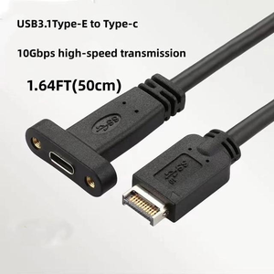 Xput 0.5m USB 3.1 Type-<span class=keywords><strong>C</strong></span> <span class=keywords><strong>C</strong></span>âble femelle Extension de gaine en nylon avec vis de montage sur panneau Compatible avec USB 3.1 Type <span class=keywords><strong>E</strong></span> à Type <span class=keywords><strong>C</strong></span> - Product Image 1