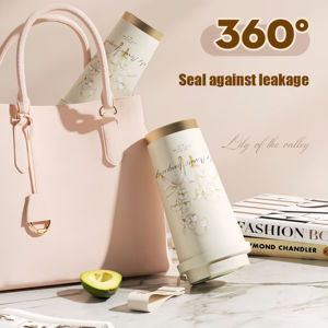 Vaso Térmico Personalizado de Acero Inoxidable de 16 oz con Correa Portátil, Diseño Lirio de los Valles, para Oficina y Mujeres - Product Image 2