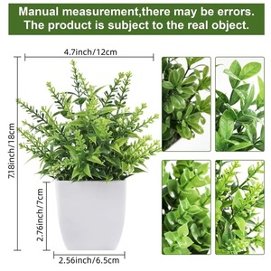 Plantas Verdes Artificiales de Eucalipto para Decoración del Hogar, Sala de Estar, Pequeño Bonsái de Lavanda en Maceta - Product Image 3