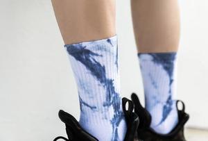 Calzini <span class=keywords><strong>da</strong></span> <span class=keywords><strong>Donna</strong></span> con Stampa Tie-Dye, Stile Streetwear, in Cotone Traspirante, Versatili per Sport e Casual - Product Image 3