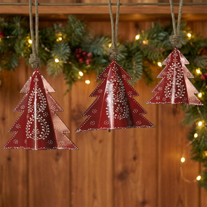 Red Metal Cross Valentine's Day Tag Hanging Pendant Festive <b>Artificial</b> <b>Tree</b> Decoration for Holiday Decor - Product Image 4