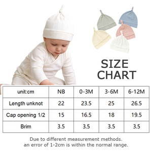 Topi Bayi Lembut dan Nyaman Model Rajut Pointelle, Topi Pelindung dari Dingin untuk Bayi Baru Lahir dengan Desain Simpul Lucu - Product Image 4