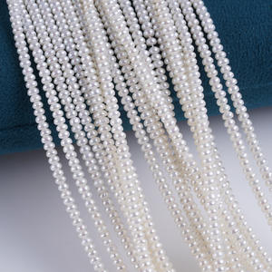 Promotion : Perles d'eau douce naturelles en forme de riz blanc de 3-3,5 mm, couleur naturelle, perles en vrac avec trou Sanqi, vente en gros - Product Image 4