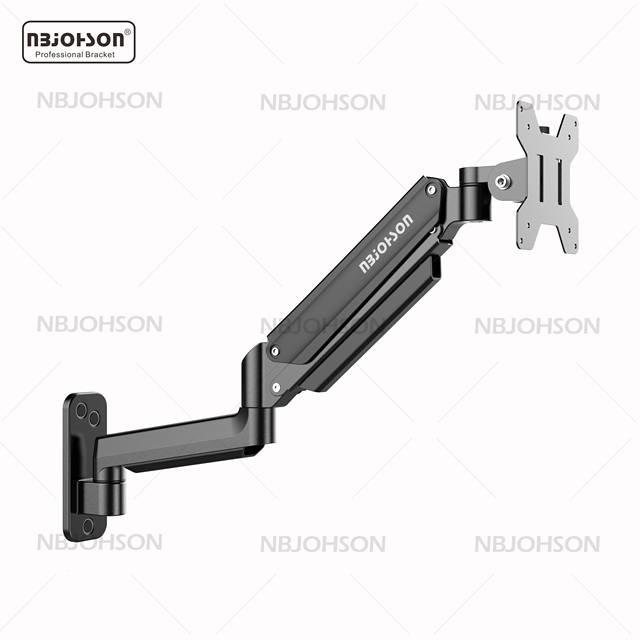 NBJOHSON 17 to 32 Inch Lcd TV Computer Screens Monitor Wall Mount Bracket Adjustable Gas Spring Single Wall Mount Arm