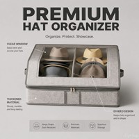 Sac de rangement pliable transparent moderne Amz Hot pour casquettes, en non-tissé réutilisable, pour casquettes de baseball et de cowboy, organiseur de casquettes pour placard