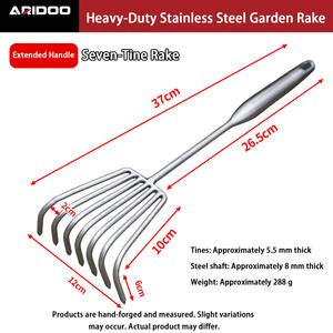 Râteau agricole en acier inoxydable à dents fines pour le désherbage et le travail du sol - Product Image 6
