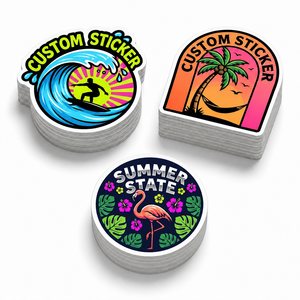 Pegatinas de Vinilo Personalizadas, Recortadas a Troquel, Estilo Retro Vintage, Estética de Surf de Verano, Pegatinas Impermeables para Botellas de Agua y Patinetas - Product Image 1
