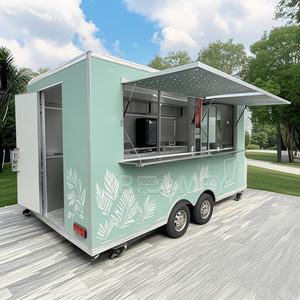 Carrito Móvil Green Street con Doble Toldo, Ventanas Corredizas, Remolque de Fibra de Vidrio para Comida Rápida, Snacks y Dulces - Product Image 2