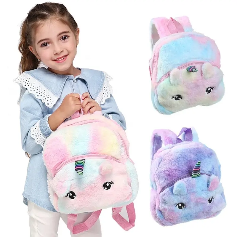 Nuevo estilo de los niños de peluche mochilas de dibujos animados de bolsas de la escuela lindo de guardería para niños niñas