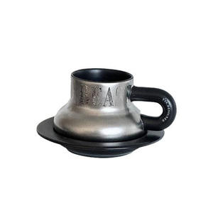 Taza de Cerámica Linda y de Alta Gama para Parejas, Taza de Café y Leche con Platillo, Taza de Cerámica Retro Original de Pequeña Capacidad - Product Image 1