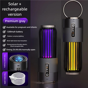 2025 nouvelle lampe anti-moustiques électrique extérieure Portable 2-en-1 avec conception de contrôle <span class=keywords><strong>des</strong></span> moustiques transfrontaliers à charge solaire - Product Image 2