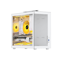 2025 recién llegado Panel lateral de vidrio Micro MATX Gaming Computer Case PC elegante y compacto portátil de mano Mini funda portátil