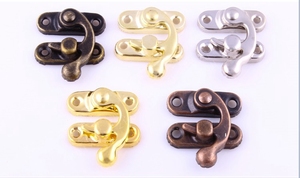 28x33mm bán buôn hộp đồ trang sức móc khóa còng sừng sắt mạ kẽm bu lông kim loại nhỏ Clasp trang trí bằng đồng bằng gỗ chốt - Product Image 6